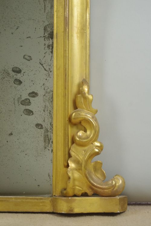 VICTORIAN GILT WOOD ARCH TOP OVERMANTLE MIRROR - ADDITIONAL PHOTO 8