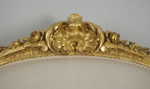 19TH CENTURY FRENCH GILT WOOD LOUIS XV STYLE SOFA - ADDITIONAL PHOTO 8