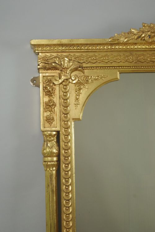 VICTORIAN GILT LARGE OVERMANTLE MIRROR - ADDITIONAL PHOTO 3
