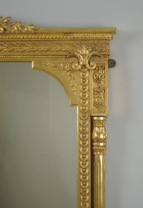 VICTORIAN GILT LARGE OVERMANTLE MIRROR - ADDITIONAL PHOTO 4