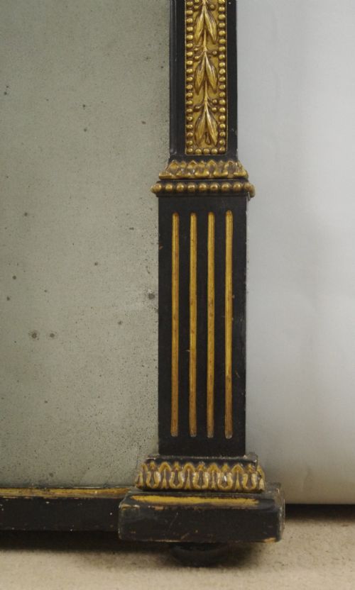 VICTORIAN EBONISED AND PARCELGILT ADAM STYLE OVERMANTLE MIRROR - ADDITIONAL PHOTO 7