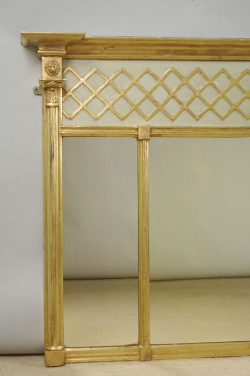 VICTORIAN GILT TRIPLE PLATE OVERMANTLE MIRROR - ADDITIONAL PHOTO 1