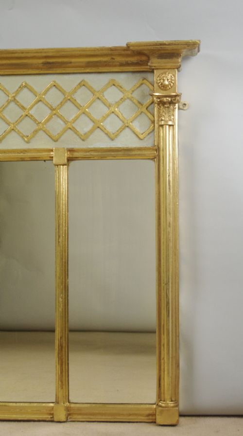 VICTORIAN GILT TRIPLE PLATE OVERMANTLE MIRROR - ADDITIONAL PHOTO 2