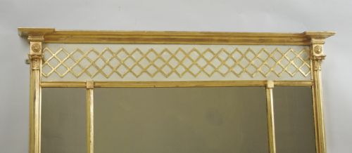 VICTORIAN GILT TRIPLE PLATE OVERMANTLE MIRROR - ADDITIONAL PHOTO 3