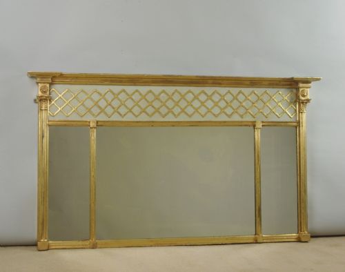 VICTORIAN GILT TRIPLE PLATE OVERMANTLE MIRROR - ADDITIONAL PHOTO 9