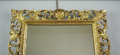 19TH CENTURY FLORENTINE GILT WOOD WALL MIRROR - ADDITIONAL PHOTO 1