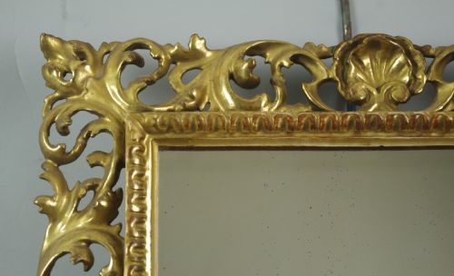 19TH CENTURY FLORENTINE GILT WOOD WALL MIRROR - ADDITIONAL PHOTO 3
