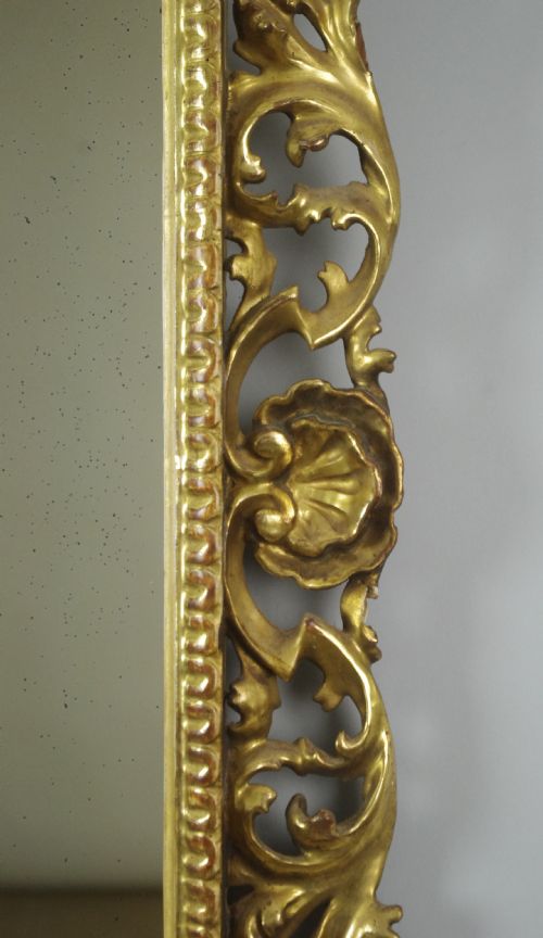 19TH CENTURY FLORENTINE GILT WOOD WALL MIRROR - ADDITIONAL PHOTO 7