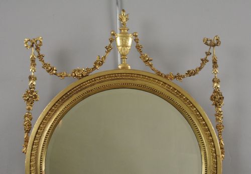 VICTORIAN GILT ADAM STYLE CIRCULAR WALL MIRROR - ADDITIONAL PHOTO 1