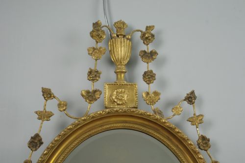 VICTORIAN GILT OVAL WALL MIRROR - ADDITIONAL PHOTO 1