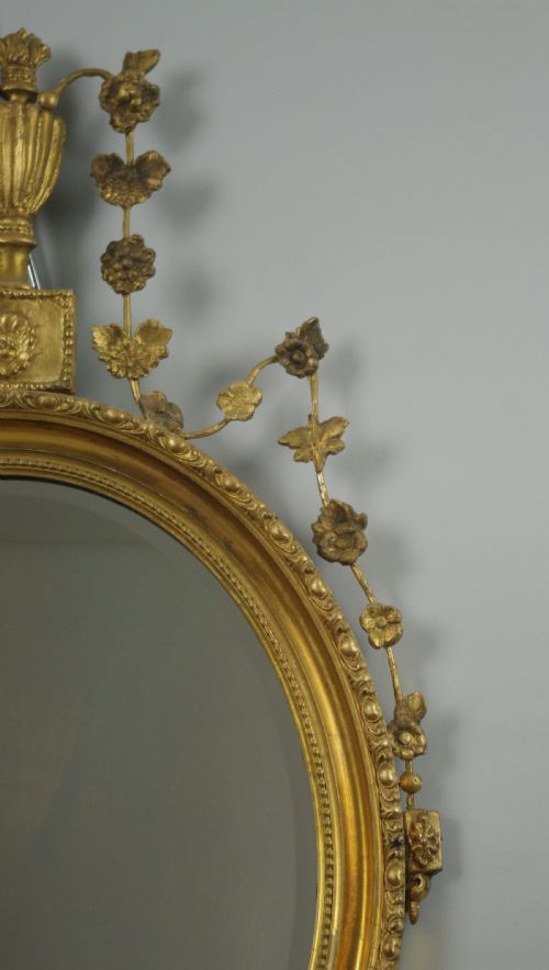 VICTORIAN GILT OVAL WALL MIRROR - ADDITIONAL PHOTO 3