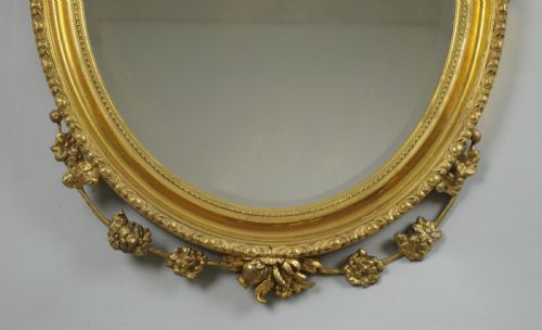 VICTORIAN GILT OVAL WALL MIRROR - ADDITIONAL PHOTO 4