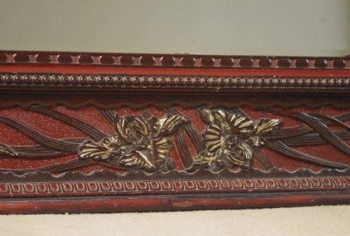 LARGE JAPANESE LACQUERED HARDWOOD OVERMANTLE MIRROR WITH CARVED DRAGON AND MOUNT FUJI - ADDITIONAL PHOTO 7