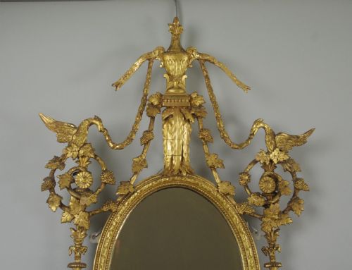 PAIR OF VICTORIAN GILT ADAM STYLE GIRANDOLE WALL MIRRORS WITH CANDLE SCONCES - ADDITIONAL PHOTO 3