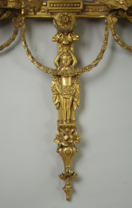 PAIR OF VICTORIAN GILT ADAM STYLE GIRANDOLE WALL MIRRORS WITH CANDLE SCONCES - ADDITIONAL PHOTO 12