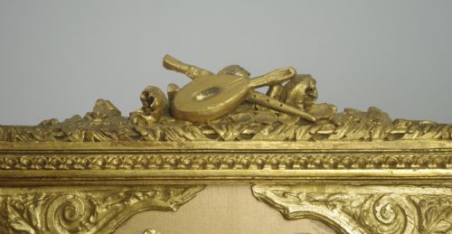 19TH CENTURY GILT FOUR FOLD SCREEN - ADDITIONAL PHOTO 8