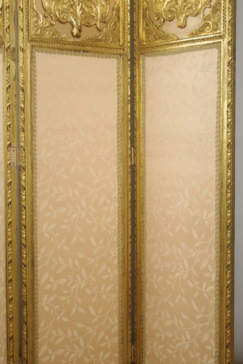 19TH CENTURY GILT FOUR FOLD SCREEN - ADDITIONAL PHOTO 11