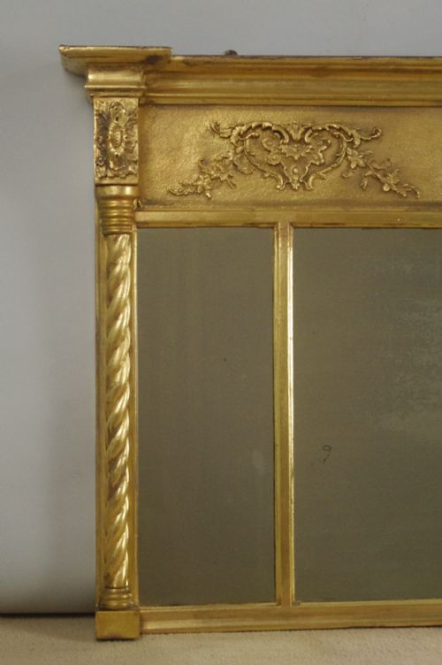 VICTORIAN GILT TRIPLE PLATE OVERMANTLE MIRROR - ADDITIONAL PHOTO 1