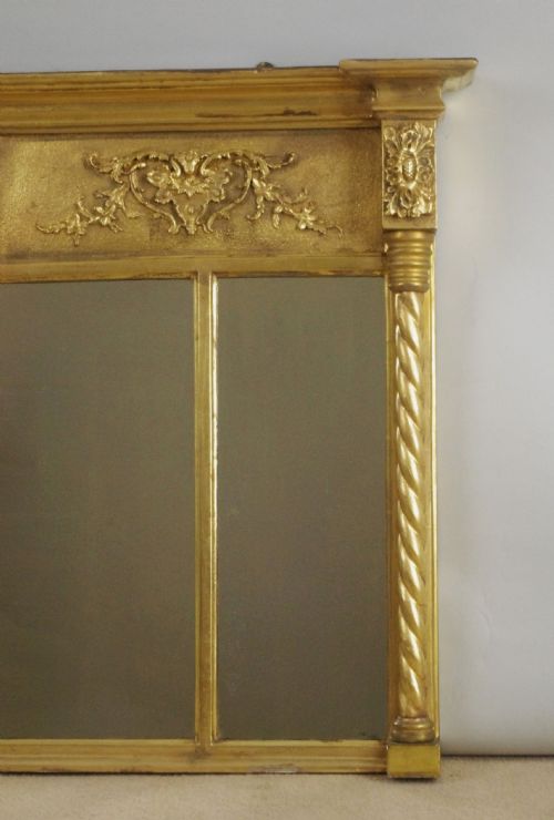 VICTORIAN GILT TRIPLE PLATE OVERMANTLE MIRROR - ADDITIONAL PHOTO 2