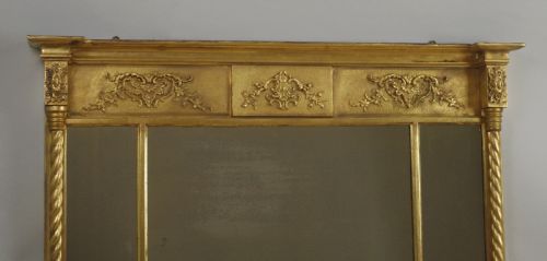 VICTORIAN GILT TRIPLE PLATE OVERMANTLE MIRROR - ADDITIONAL PHOTO 3