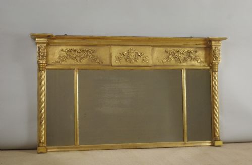 VICTORIAN GILT TRIPLE PLATE OVERMANTLE MIRROR - ADDITIONAL PHOTO 8