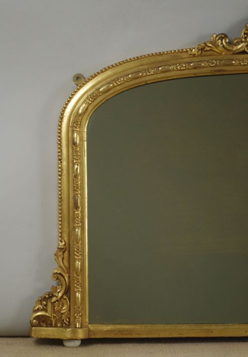 VICTORIAN GILT ARCH TOP OVERMANTLE MIRROR - ADDITIONAL PHOTO 1