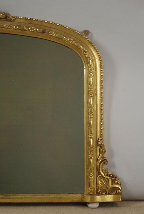 VICTORIAN GILT ARCH TOP OVERMANTLE MIRROR - ADDITIONAL PHOTO 2