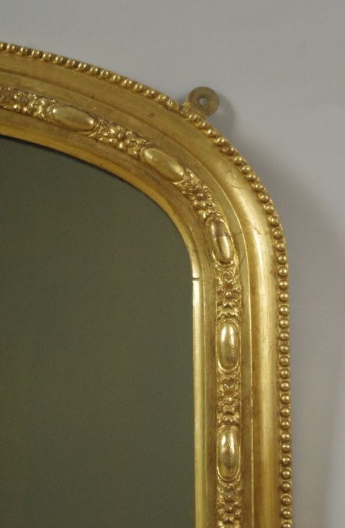 VICTORIAN GILT ARCH TOP OVERMANTLE MIRROR - ADDITIONAL PHOTO 5