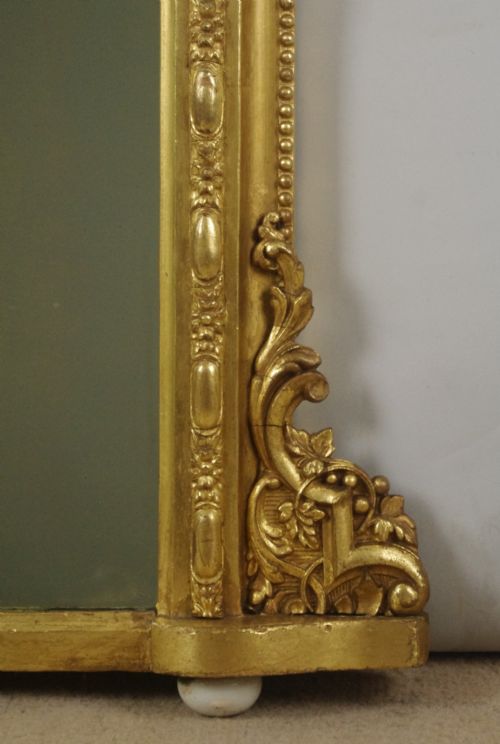 VICTORIAN GILT ARCH TOP OVERMANTLE MIRROR - ADDITIONAL PHOTO 7