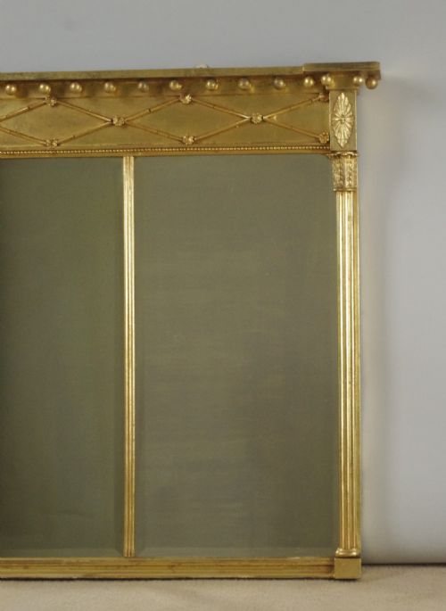 VICTORIAN GILT TRIPLE PLATE OVERMANTLE MIRROR - ADDITIONAL PHOTO 2