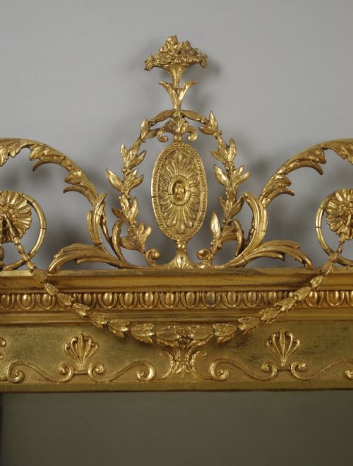 VICTORIAN GILT ADAM STYLE TRIPLE PLATE OVERMANTLE MIRROR - ADDITIONAL PHOTO 6