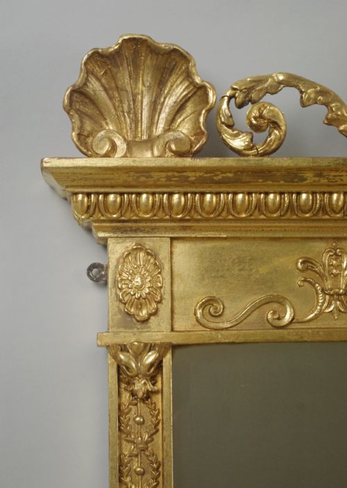 VICTORIAN GILT ADAM STYLE TRIPLE PLATE OVERMANTLE MIRROR - ADDITIONAL PHOTO 7