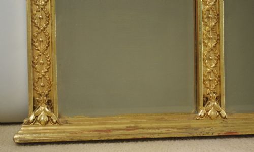 VICTORIAN GILT ADAM STYLE TRIPLE PLATE OVERMANTLE MIRROR - ADDITIONAL PHOTO 8