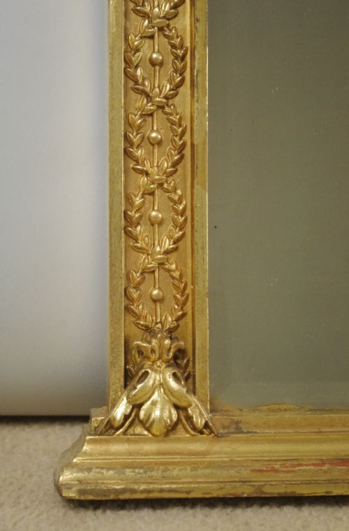 VICTORIAN GILT ADAM STYLE TRIPLE PLATE OVERMANTLE MIRROR - ADDITIONAL PHOTO 9