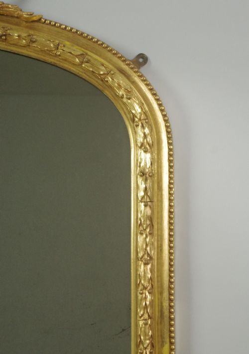 VICTORIAN GILT ARCH TOP OVERMANTLE MIRROR - ADDITIONAL PHOTO 6