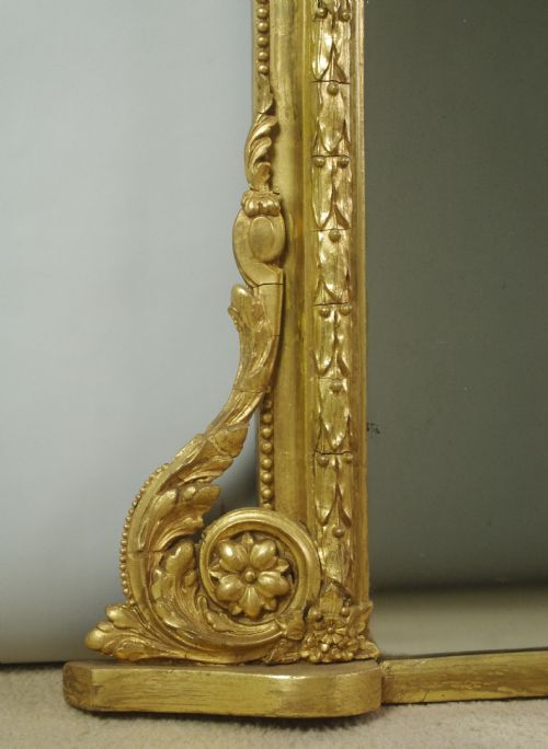 VICTORIAN GILT ARCH TOP OVERMANTLE MIRROR - ADDITIONAL PHOTO 7