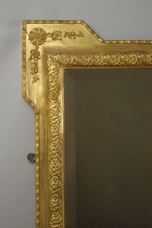 VERY WIDE LARGE VICTORIAN GILT OVERMANTLE MIRROR - ADDITIONAL PHOTO 2