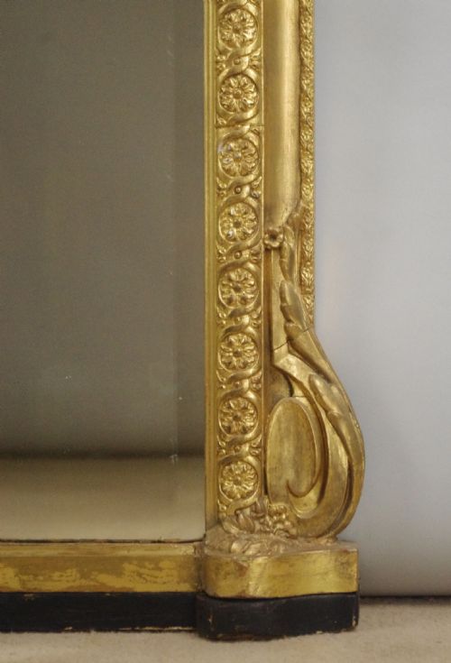 VERY WIDE LARGE VICTORIAN GILT OVERMANTLE MIRROR - ADDITIONAL PHOTO 5