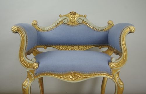 19TH CENTURY FRENCH GILT OCCASIONAL CHAIR WITH SCROLL ARMS - ADDITIONAL PHOTO 2
