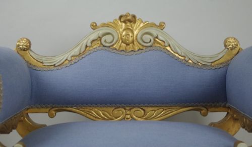19TH CENTURY FRENCH GILT OCCASIONAL CHAIR WITH SCROLL ARMS - ADDITIONAL PHOTO 8