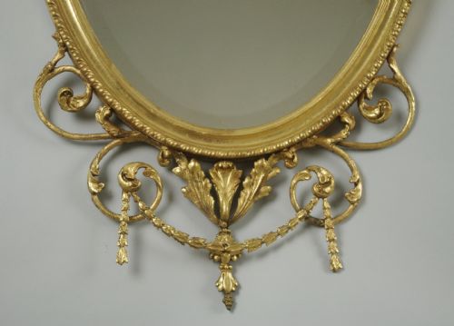 PAIR OF VICTORIAN GILT ADAM STYLE OVAL WALL MIRRORS - ADDITIONAL PHOTO 5