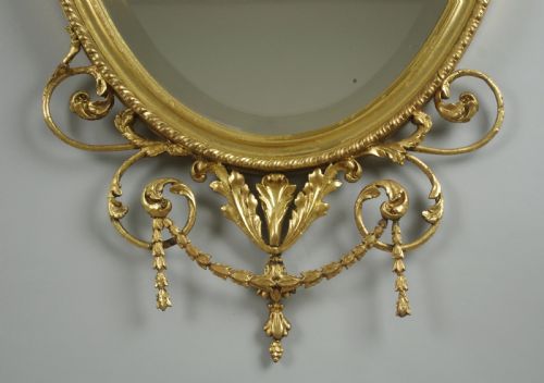 PAIR OF VICTORIAN GILT ADAM STYLE OVAL WALL MIRRORS - ADDITIONAL PHOTO 6