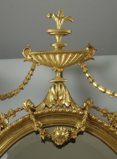 PAIR OF VICTORIAN GILT ADAM STYLE OVAL WALL MIRRORS - ADDITIONAL PHOTO 11