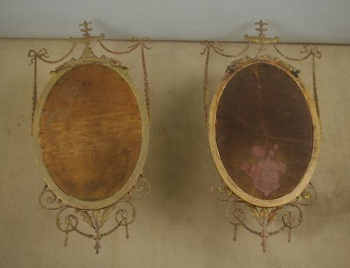 PAIR OF VICTORIAN GILT ADAM STYLE OVAL WALL MIRRORS - ADDITIONAL PHOTO 13