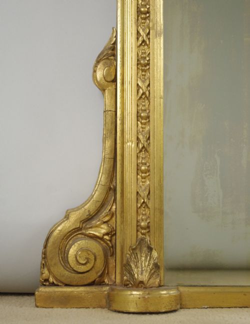 VICTORIAN GILT LARGE OVERMANTLE MIRROR - ADDITIONAL PHOTO 4