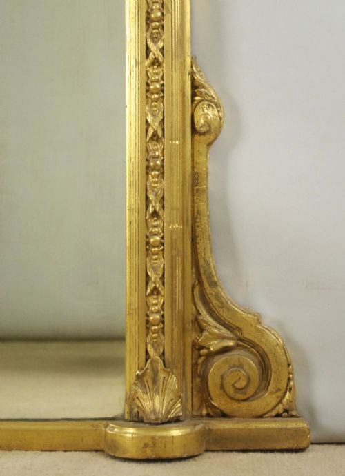 VICTORIAN GILT LARGE OVERMANTLE MIRROR - ADDITIONAL PHOTO 5