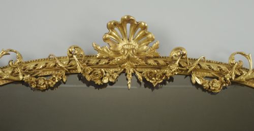 VICTORIAN GILT LARGE ARCH TOP OVERMANTLE MIRROR - ADDITIONAL PHOTO 2