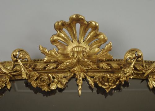 VICTORIAN GILT LARGE ARCH TOP OVERMANTLE MIRROR - ADDITIONAL PHOTO 3