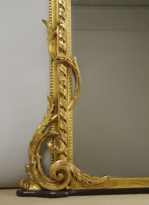 VICTORIAN GILT LARGE ARCH TOP OVERMANTLE MIRROR - ADDITIONAL PHOTO 9