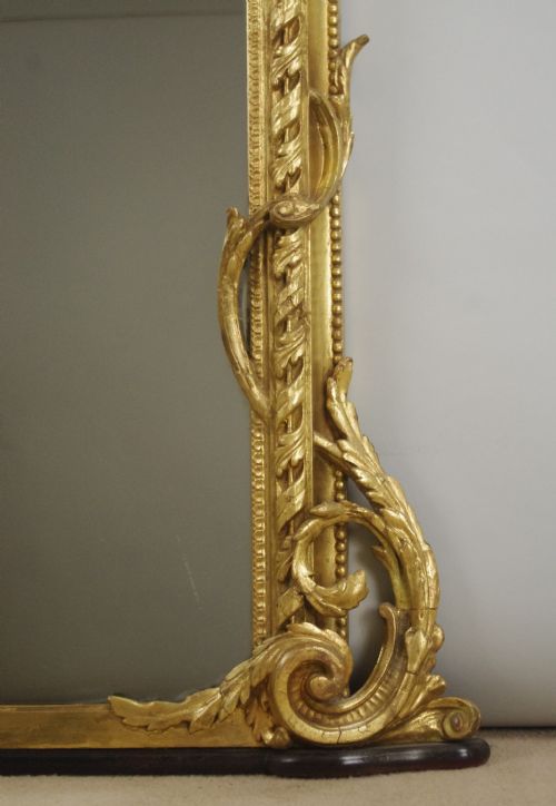 VICTORIAN GILT LARGE ARCH TOP OVERMANTLE MIRROR - ADDITIONAL PHOTO 10